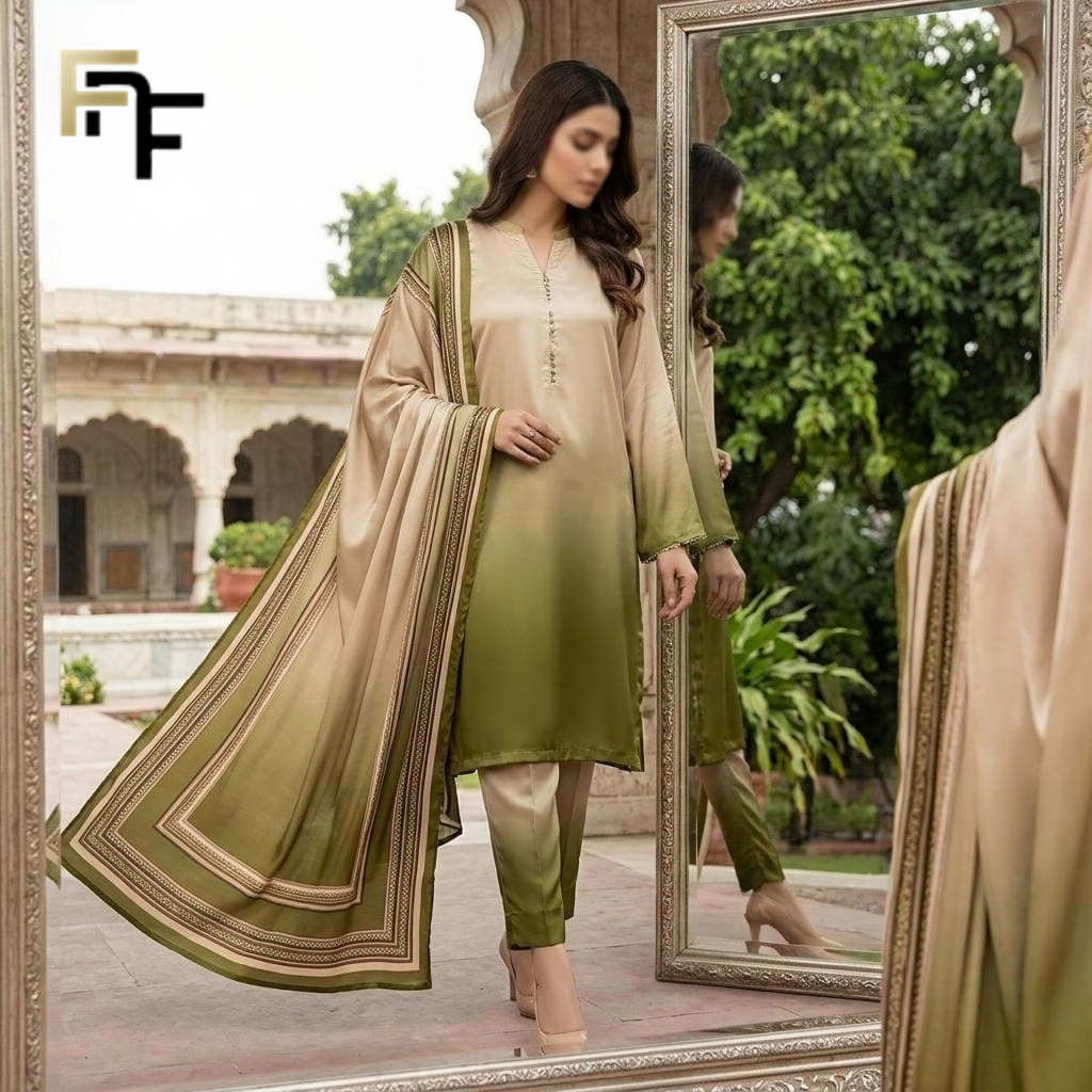 Premium Silk 3-Piece Unstitched Suit – FNF-SLK-018