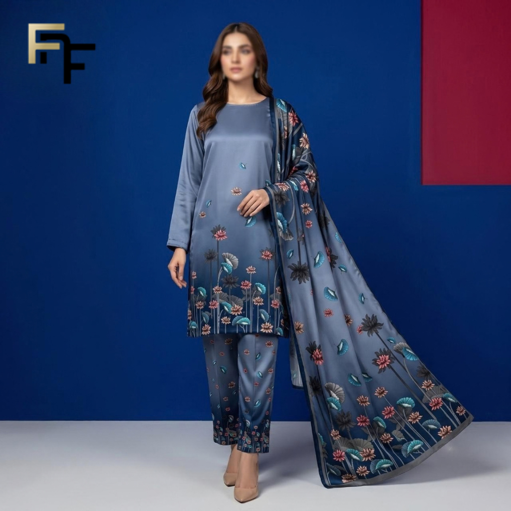 Premium Silk 3-Piece Unstitched Suit – FNF-SLK-003