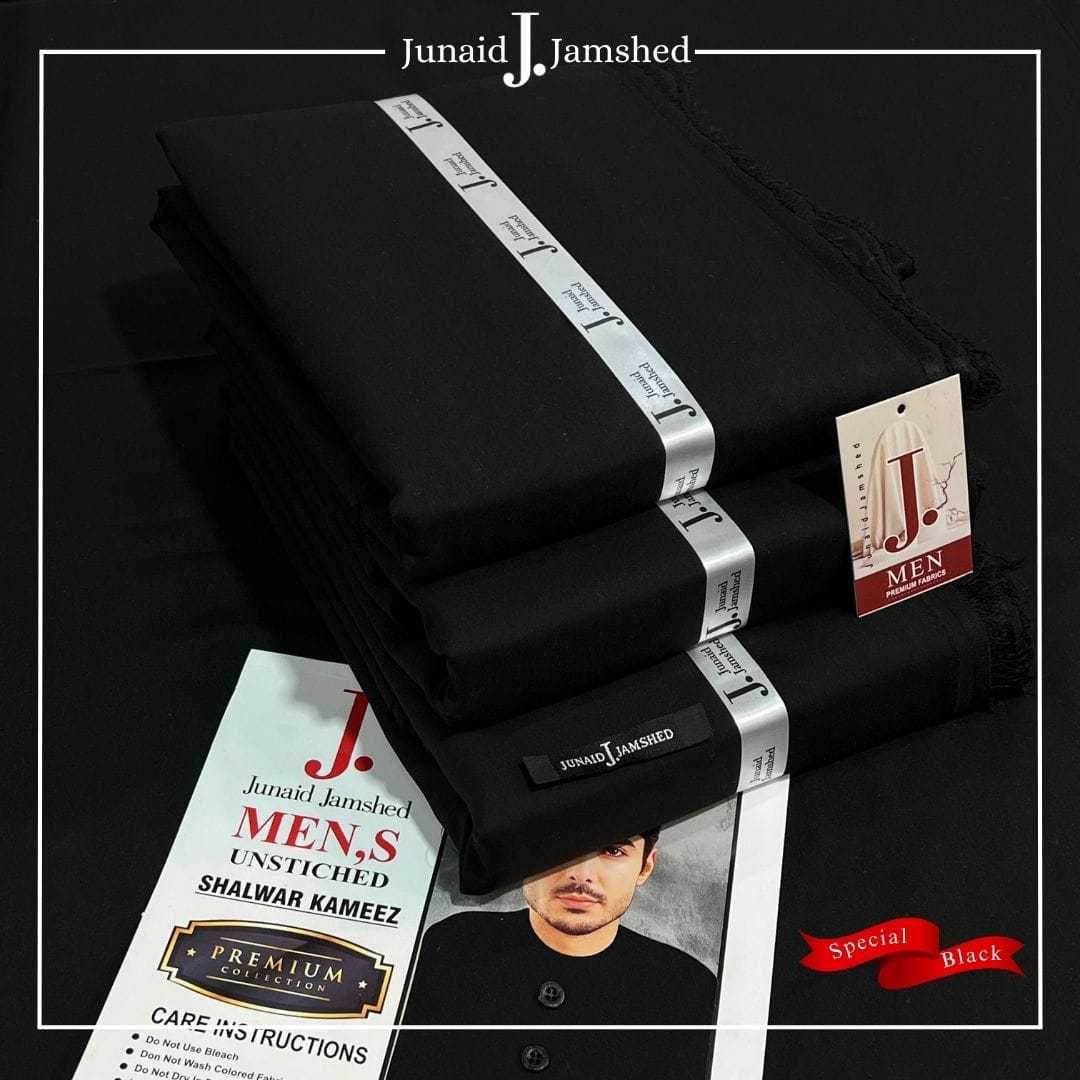 J. Junaid Jamshed – Special Black Wash & Wear Suit for Men